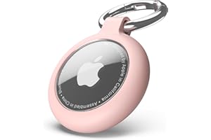SINJIMORU Airtag Keychain Holder for Apple Airtag, Soft TPU Case & Protective Cover with Scratch Resistance, Airtag Case Holder for Pet Collar, Kids, Luggage, Keys Pink