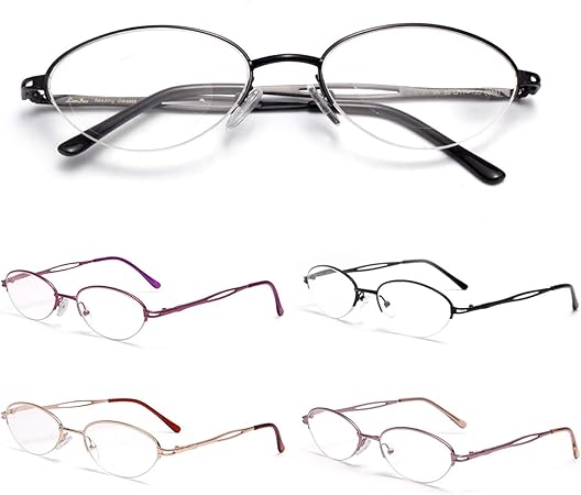 Amazon レンサン Liansan 老眼鏡 レディース 女性 オーバル レキシントン型 ハーフリム おしゃれ 超軽量 細いフレーム シニアグラス リーディンググラス 老眼鏡 L731 誕生日 プレゼント ギフト Liansan 老眼鏡