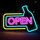 WittyRhE Led Neon Open Signs Business Neon Lights Wall Decor for Store Shop Club Hotel Window Bar Restaurants Offices Lounge Gift Art-16.02 x 13IN-USB Powered-Acrylic