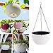 Watering Honey Elegant Self Watering Hanging Flower Plant Pot Chain Basket Planter Holder with Water level gauge-White