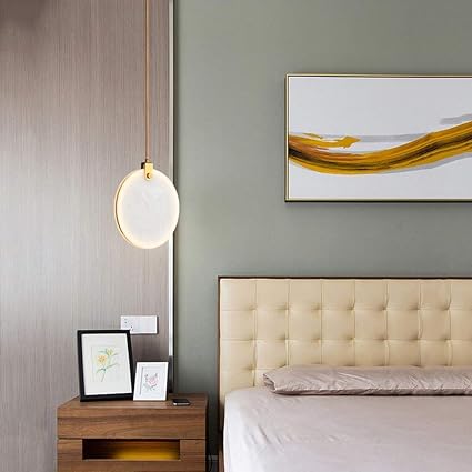 ZHANGYY Nordische kreative runde Pendelleuchten, Steinimitat und