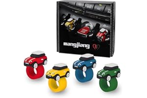 MANG JIANG Car Engine Start Stop Button Cover, 4PCS Push Ignition Start Button Ring Interior Switch Decorative Circle for Mini Cooper F54 F55 F56 F57 F60 Hatchback Clubman Countryman (Mixed Colors)