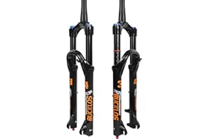 BUCKLOS 26/27.5/29 inch Travel 140mm MTB Air Suspension Fork, Rebound Adjustment 34mm Stanchions 1-1/8" Threadless Straight/Tapered 9*100mm QR Manual/Remote Lockout XC AM Mountain Bicycle Front Forks