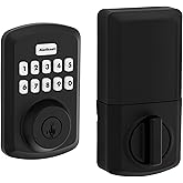Kwikset Powerbolt 250 Transitional Keyless Entry Keypad Door Lock | Matte Black, 10-Button, Featuring Convenient Keyless Entry, Customizable User Codes, and Auto-Locking, Electronic Deadbolt