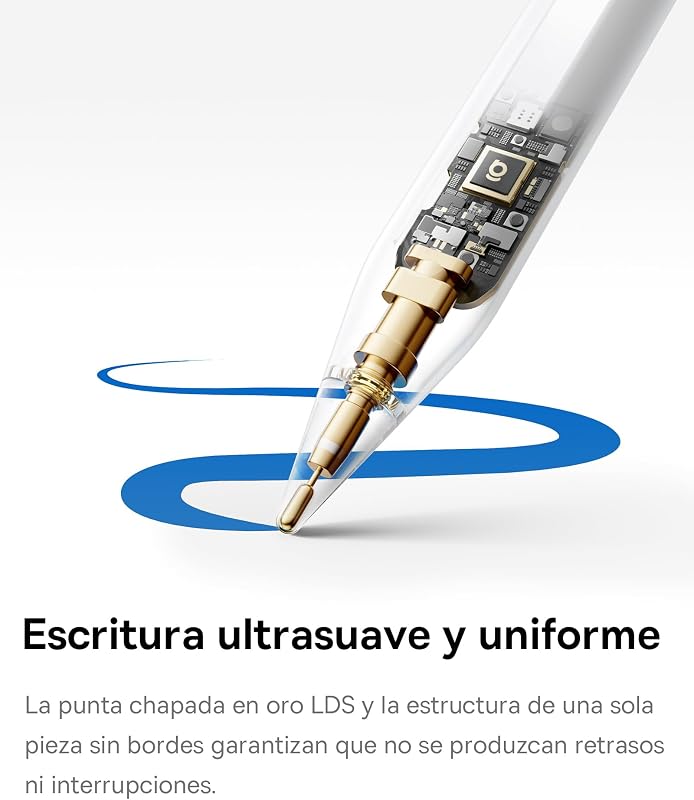 Lápis para iPad 2018-2025, 32 Funções Personalizáveis, Bateria 17H, Rejeição da Palma, Controlo Remoto, Lápis Magnético para iPad 7/8/9/10/11, Pro 11"/12.9"/13'', Air 3/4/5/6/7, Mini 6/7