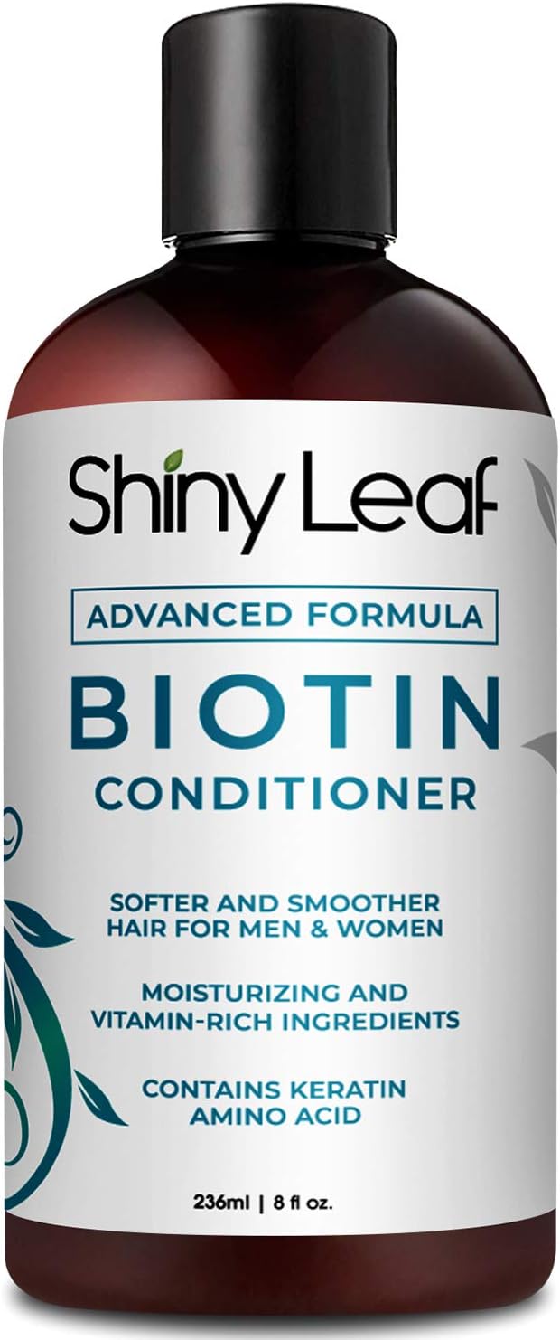 Biotin Conditioner for Hair Loss with DHT Blockers, Natural Hair Thickening for Men and Women with Argan Oil and Jojoba Oil, Adds Volume and Shine, Paraben Free, Sulfate Free, 8 oz. (236 ml)