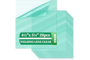 WZKO 3350 Welding Helmet Hood Replacement Clear Lens Cover Outside optical grade Welding Helmet Cover Lens 20Pcs 4.5" x 5.25" for Solar Auto Darkening Welding Helmet