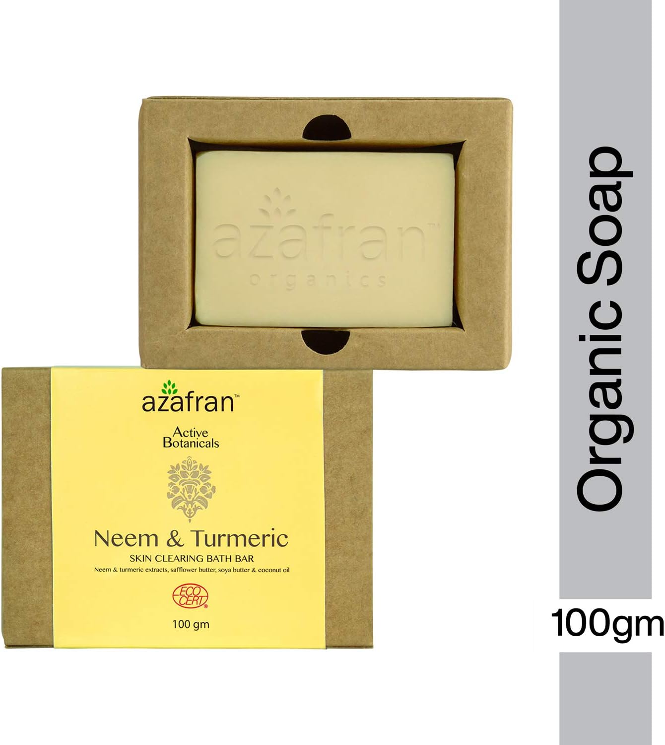 Azafran Turmeric and Neem Bath Soap Bar, Cruelty Free & Vegan - Image 3