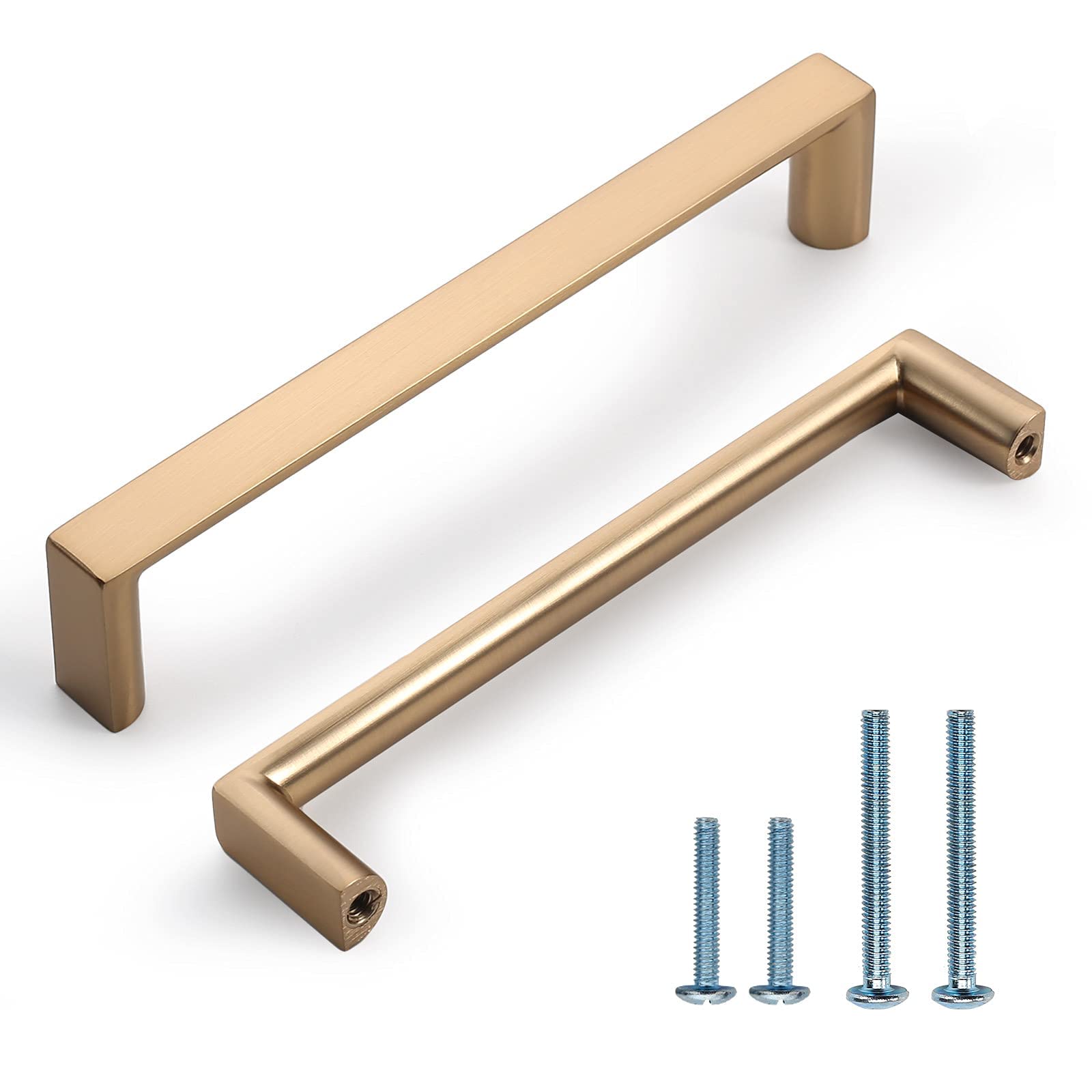 Photo 1 of KNOKLOCK 6 Pack 5 Inch(128mm) Cabinet Pulls Square Champagne Bronze Kitchen Cabinet Handles Kitchen Cabinet Hardware Gold Drawer Pulls for Dresser Cupboard Wardrobe