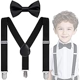 Vexadrix Boys Suspenders & Bowtie Set for Boys Girls 6M-6Y | Birthday Wedding Formal Accessories