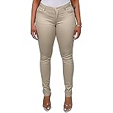 Access Women’s Skinny Uniform Pants, Stretch Cotton 5-Pocket Work Slacks for Women, Comfortable Slim Fit Everyday Dress Pants