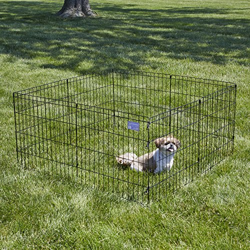 MidWest Foldable Metal Dog Exercise Pen / Pet Playpen, 24"W x 24"H, 1