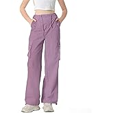 SANGTREE Parachute Cargo Pants Girls & Women's Y2K Baggy Waterproof Pants 90s Dance Outfit, 6 Years-2XL