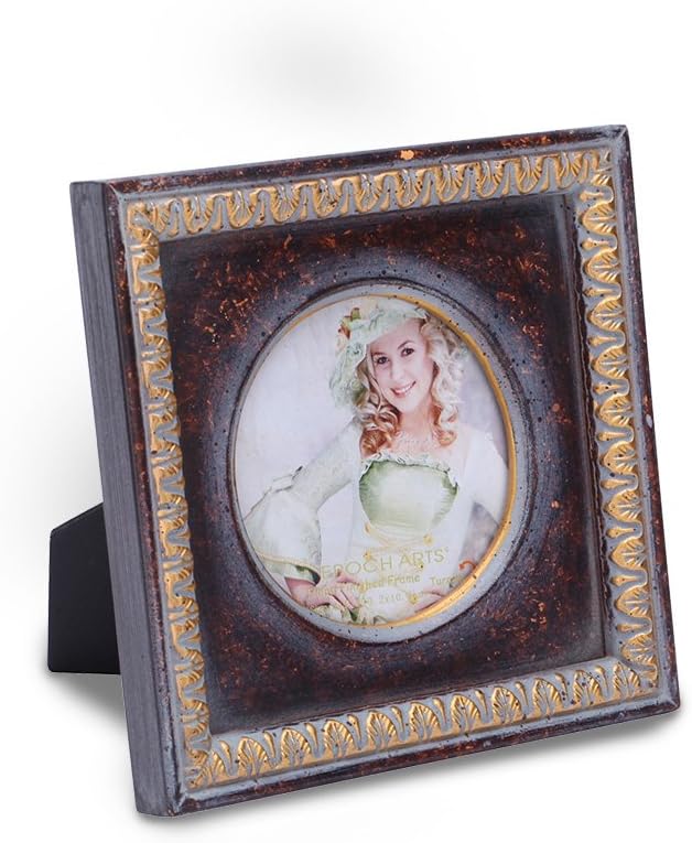 FFYYEE Retro Nostalgia- Wood Picture Frame F76C-1 (4X4, Dark Brown)