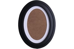 rosenice 7 Inch Picture Frame Oval Wood Wall Photo Frame Hanging Decoration with Seamless Nail and Nail for Kids Room Bedroom Living Room Home Decoration Black