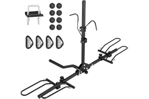 VEVOR Hitch Mount Bike Rack, 2-Bike Platform Style, 80 LBS Max Capacity Bike Rack Hitch for 1.25-/2-inch Receiver, Titling an