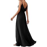 Ever-Pretty Women's Backless Spaghetti Strap Bridesmaid Dresses Chiffon Empire Waist Summer Formal Wedding Guest Dress