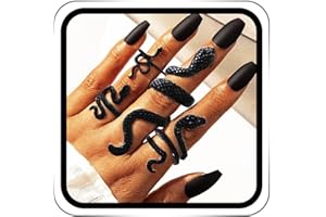 GRAEEN Vintage Snake Ring Knuckle Statement Rings Biker Stackable Ring Reptile Serpent Band Ring Halloween Ring Jewelry for Women