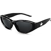 FEISEDY Y2K Wrap Around Fashion Sunglasses for Women Men Trendy Futuristic 2000s Accessories Oval Sunglasses B1088