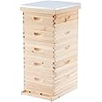 CREWORKS 5 Layer Bee Hive, Beehive for Honey, Bee Box Beekeeping Supplies, Hive Kit for Starter Beekeeper (No Frames)