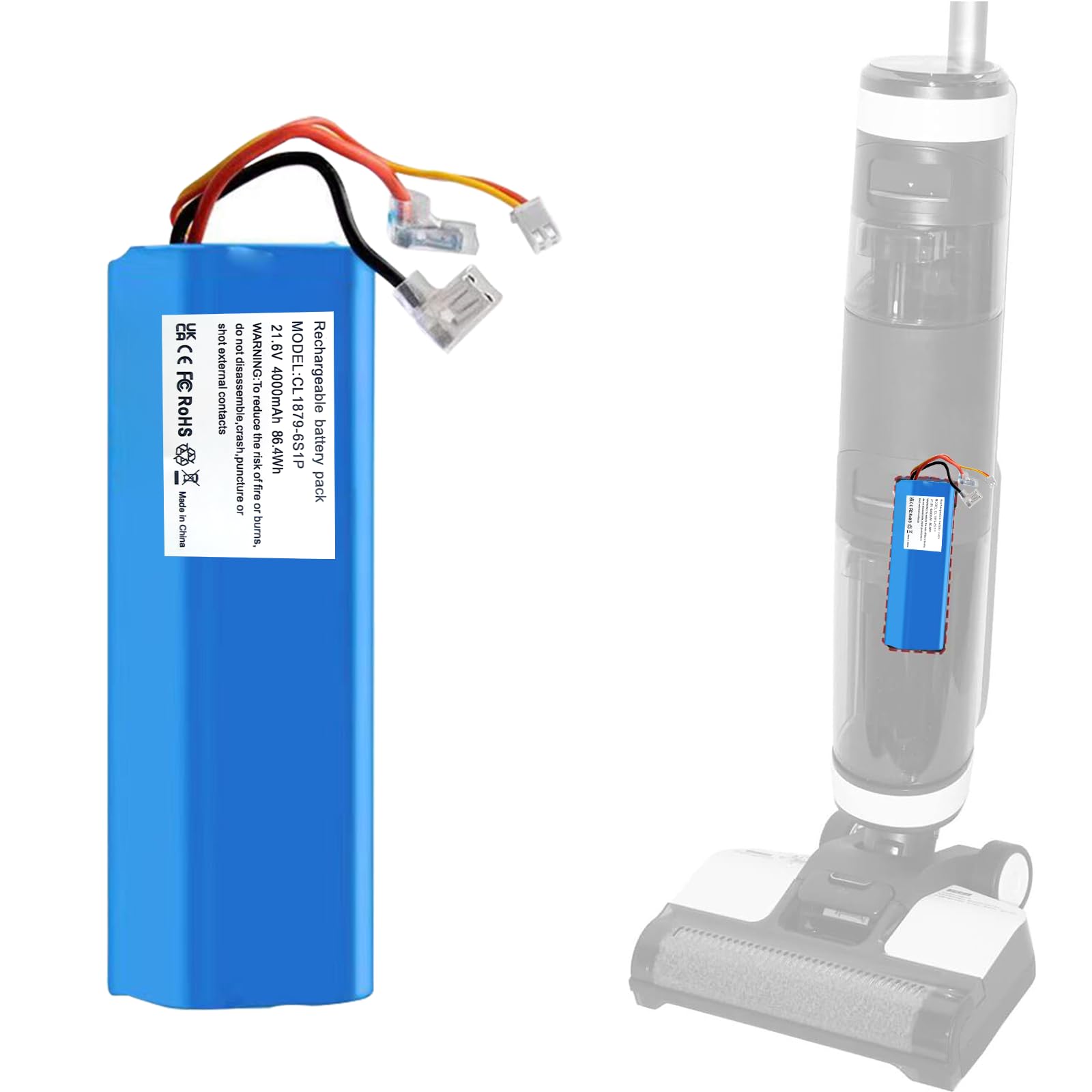 Photo 1 of Aokcsha 4.0Ah Battery Replacement?Compatible with Tineco iFloor 3, Floor ONE S3, Floor one S3 Breeze Cordless Wet Dry Vacuum Cleaner, Li-Ion 21.6V Battery?