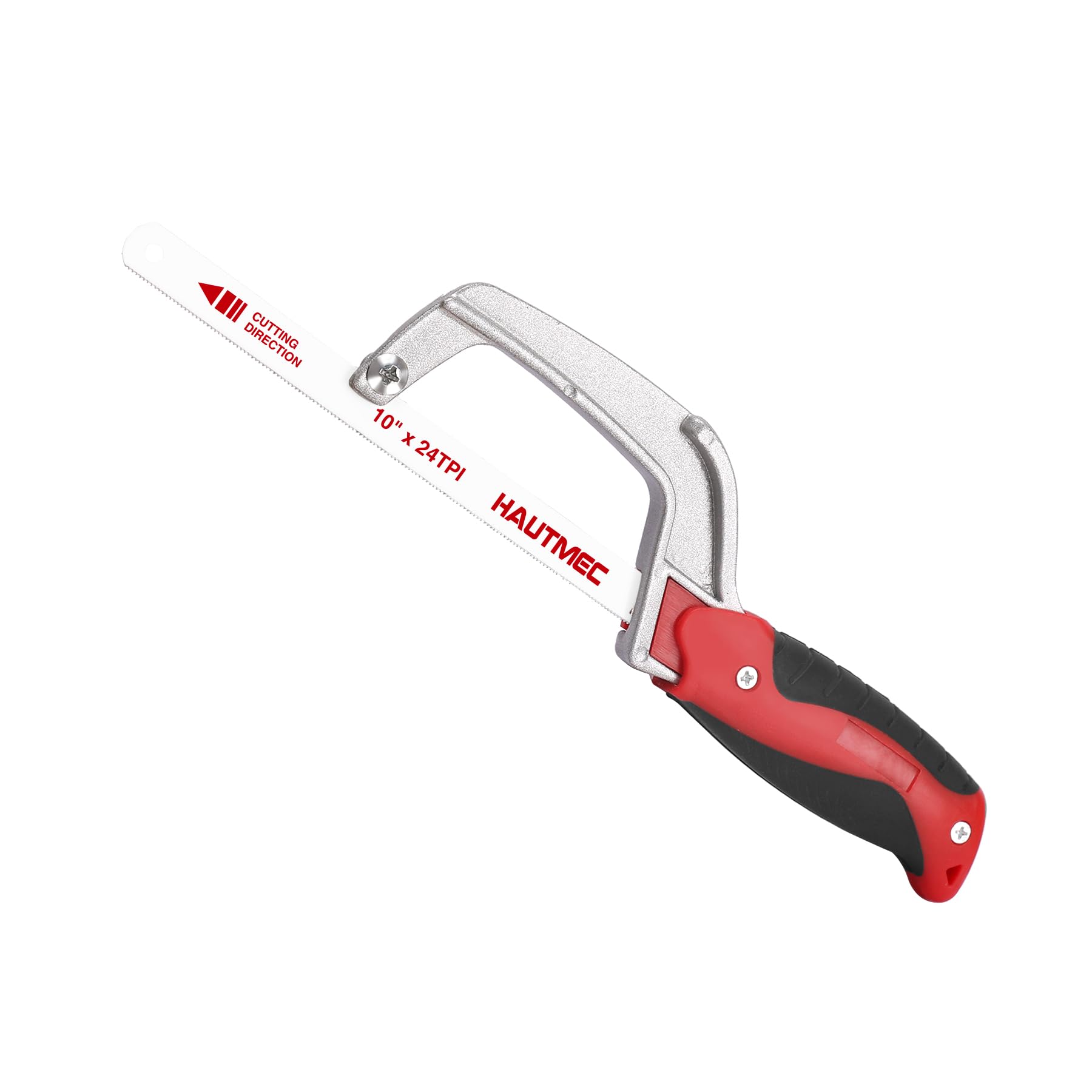 HAUTMEC Compact Hacksaw, Junior Hack Metal Saw, Handsaw with 250mm Bi-Metal HSS Blade, Small Saw for Cutting Metals、Wood、Plastics, Especially Cuts in Tight Hard-Reach Spaces, HT0035