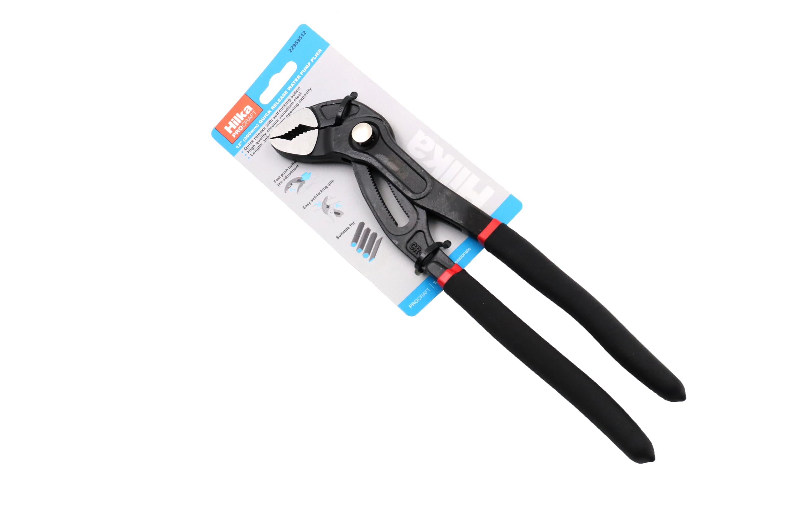 Hilka 22959512 12" (300mm) Quick Release Water Pump Plier