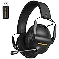 SENZER SG600 Pro Wireless Gaming Headset with Microphone - 7.1 Surround Sound, Noise Canceling Mic, 2.4GHz Wireless & Bluetooth 5.3 - Foldable Gaming Headphones for PC PS5 PS4 (Not Xbox Compatible)