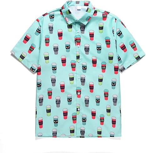 Amazon Co Jp 半袖 アロハシャツ 動物柄 メンズ ポロシャツ 総柄 ショート 夏用 ハワイシャツ 大きいサイズ カーディガン 3dプリント カップル ボタンダウン 通気 かっこいい 開襟 大きいサイズ 軽量 M Xxl ホーム キッチン