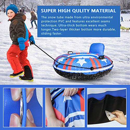Snow Tube for Adults and Kids with Backrest 48 Inch Extra Large Heavy