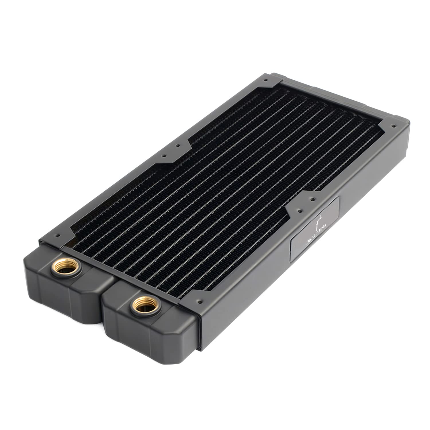 Photo 1 of Dracaena.io 240mm - 28mm/1.1 inch Thick Computer Radiator, 14 Tubes Copper Water Cooling Cooler for CPU Heat Sink - Liquid Heat Exchanger Dual G1/4 Thread,Black