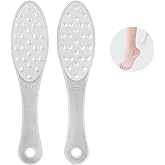 2PCS Stainless Steel Foot Scraper,Professional Foot Rasp Scrubber,Double Sided Pedicure Rasp for Cracked Heel and Dead Foot Skin, Easy to Clean Pedicure Tool(Silver)