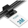 Large Adhesive Cable Clips (45 PCS, Black), Upgraded Wire Clips For Electric Wires, Cord Clips Adhesive Wire Holders For Cable Management Under Desk, Car, Wall, Extension Cord, Ethernet Cable, TV-Coax