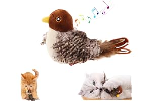 DABATO Interactive Chirping Bird Cat, Cat Toy, Simulated Chirping Bird, Realistic Bird Plush Cat Toy, Chirping Bird Cat Toy, Melody Chaser Cat Toys, Cat Toys for Bored Indoor Adult Cats (1 PC)