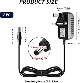 BakeWhiz 9V Guitar Pedal Power Supply 5.5x2.1mm 500mA for Boss ME-80 ME-25 view 2
