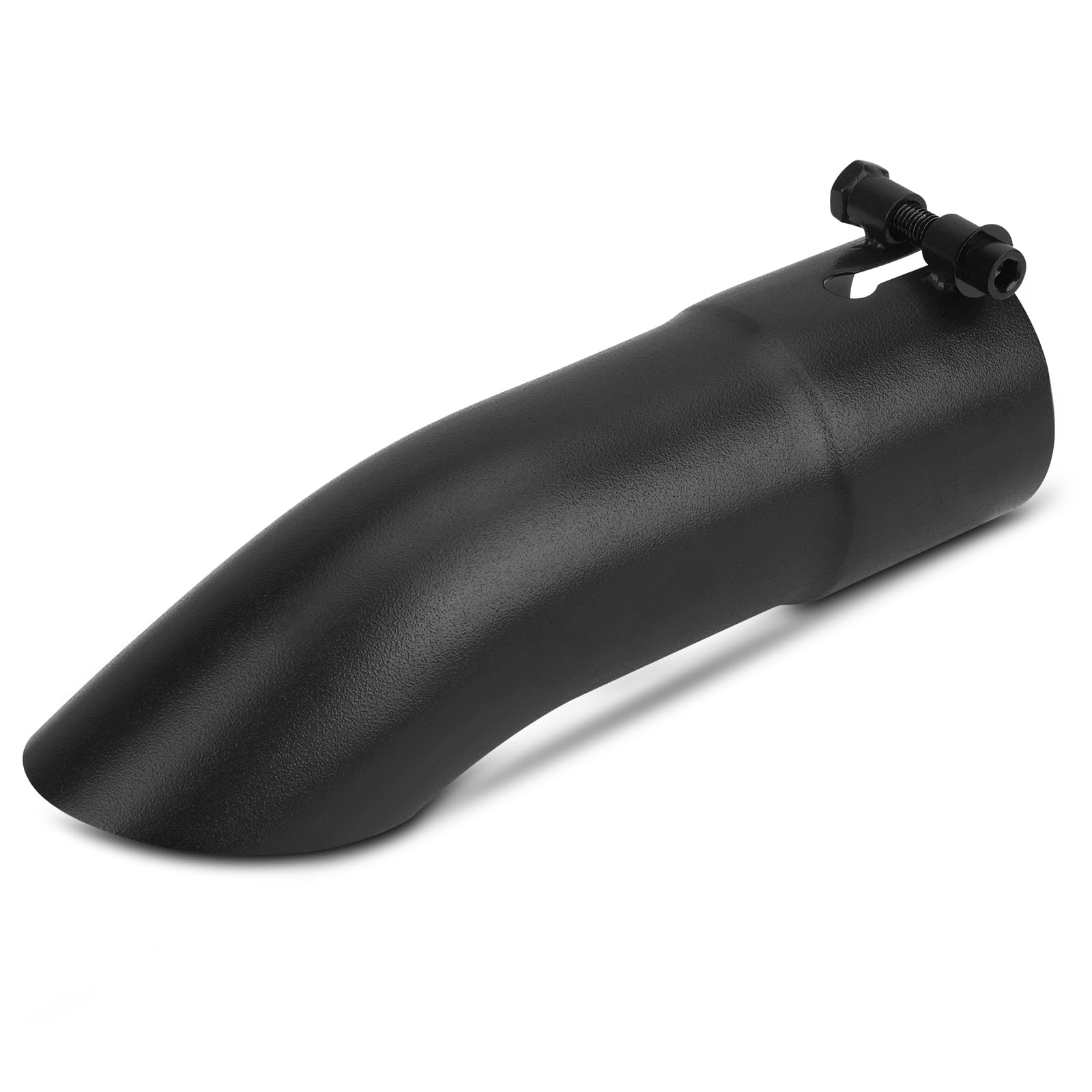 Photo 1 of 2.5 inch Inlet Curved Exhaust Tip, 2.5" Outlet 9" Overall Length Stainless Steel Turn Down Exhaust Tail Pipe, Bolt-On, Black (Fit for Tailpipe Outlet is 2.5", must OD not the ID)