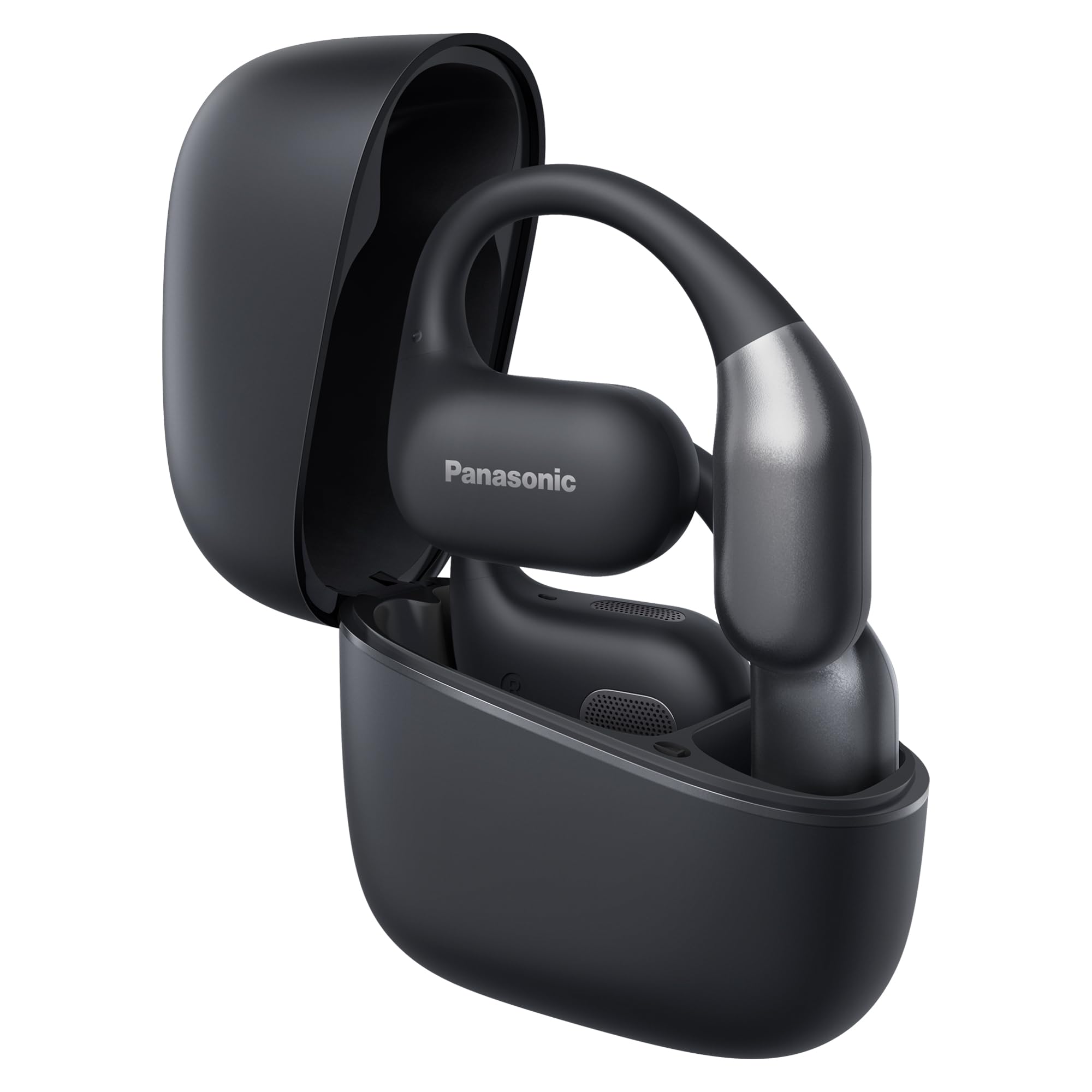 Panasonic RB-F10DE-K Open-Ear kabellose Kopfhörer, Bluetooth 5.4 Kopfhörer mit ENC Mikrofon, 25 Std. Wiedergabe, IPX4 Sport Kopfhörer, Touch-Bedienung, Schwarz