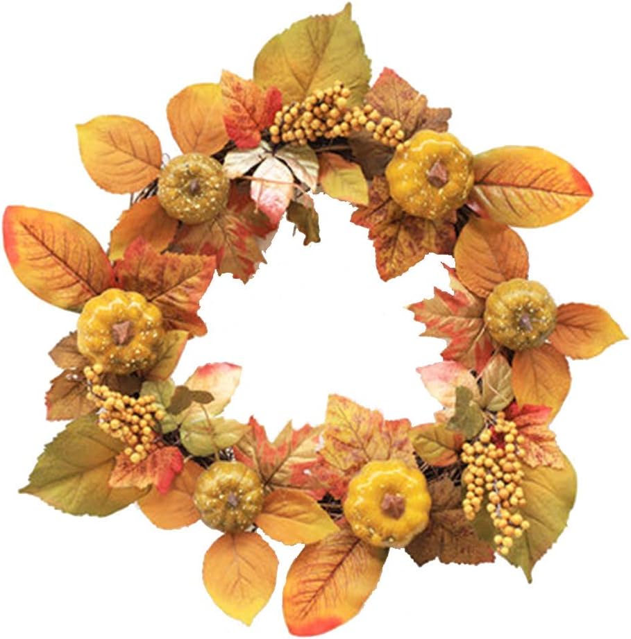 Stella Di Natale Foglie Appiccicose.Sunnaiyuan Artificiale Corona Di Autunno Foglia D Acero Di Natale Corona Di Fiori Ingresso Principale Del Ringraziamento Decor 50cm Diametro Amazon It Casa E Cucina