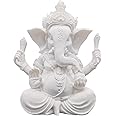 Yahu Lando Indian God Lord Ganesha Statue,Hindu Elephant Statue Ganpati Idol Buddha Sculptures,Hindu Gift,Home Temple Mandir Meditation Yoga Room Decor5.1(White)