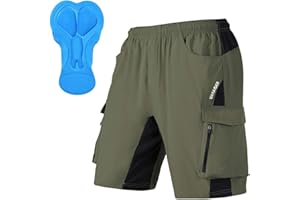 VAYAGER Men's Mountain Bike Shorts 3D Padded Bicycle MTB Shorts Loose-fit Lightweight MTB Cycling Shorts