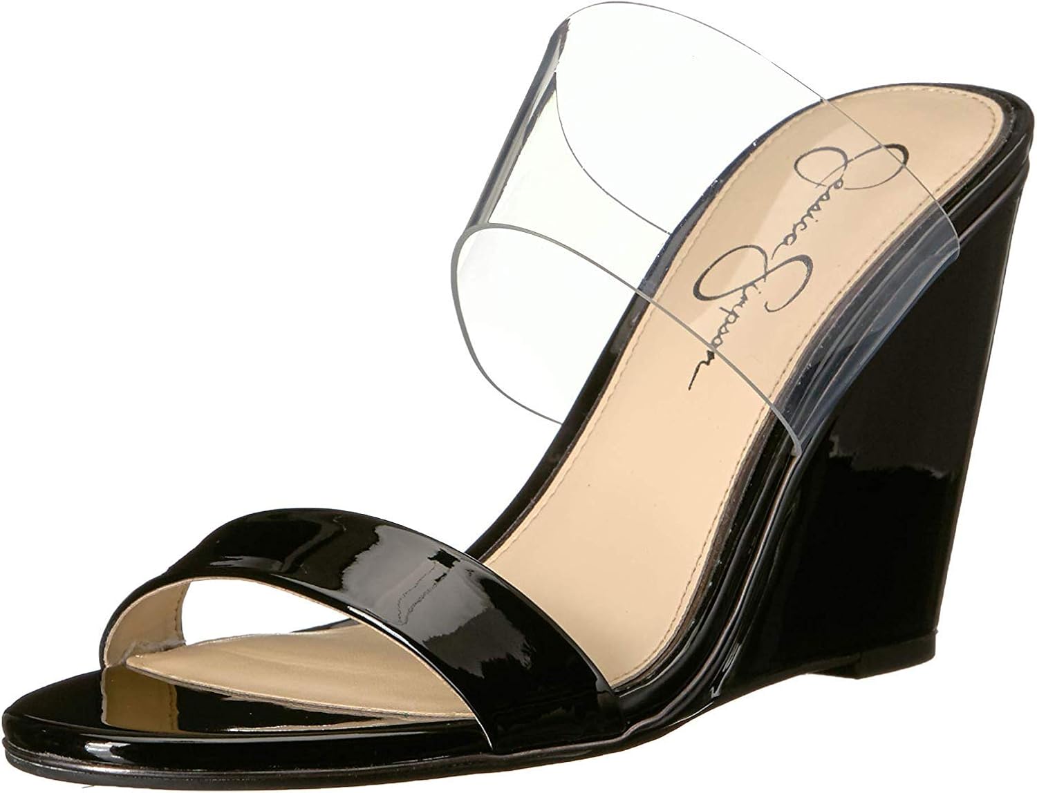 jessica simpson clear wedge