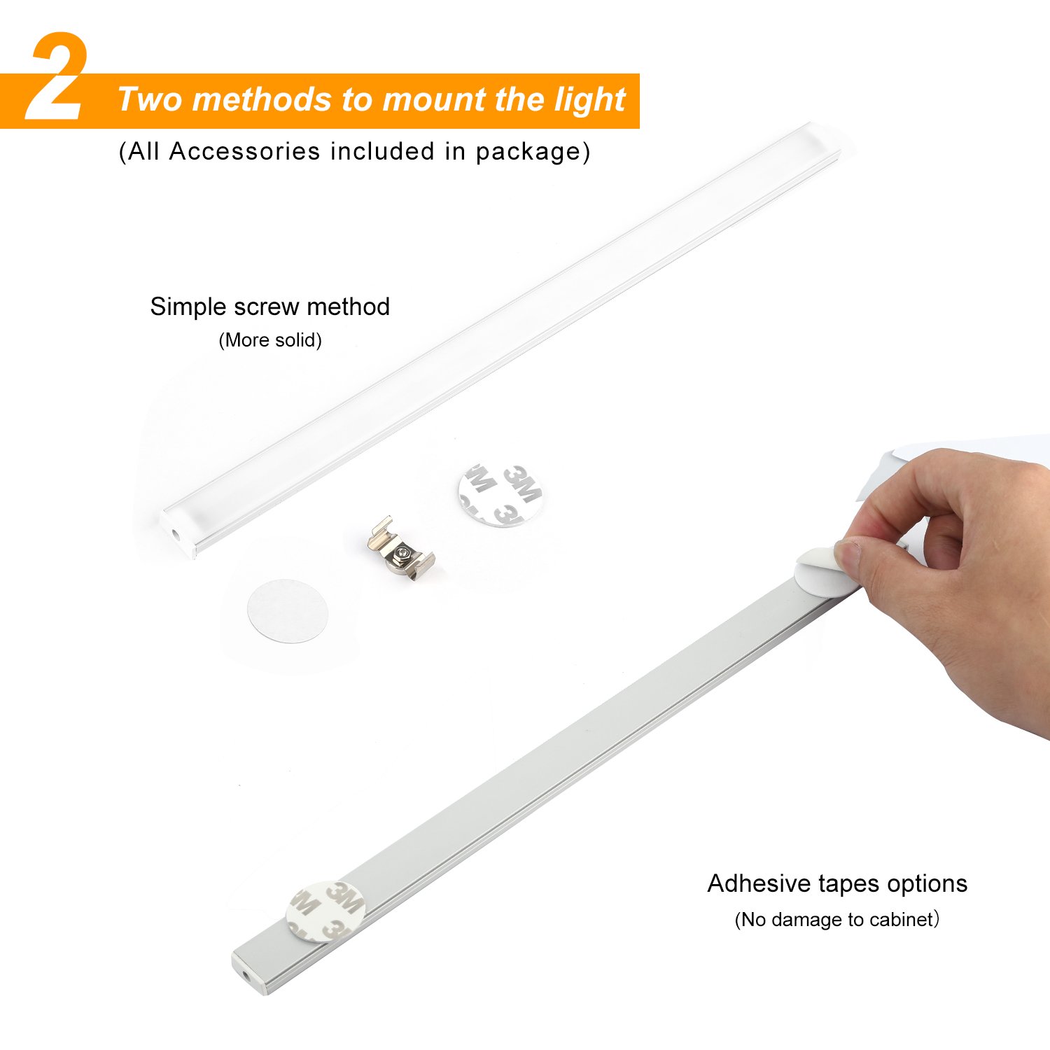 Guaiboshi LED Unterbauleuchte Schrankbeleuchtung Vitrinenbeleuchtung Küchenlampen Dimmbare 12V DC mit Mächtiger Magnete für Schränke, Bücherregale, Kabinette, Küchen usw - 3pcs [Energieklasse A+]