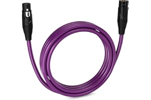 LyxPro 10 Feet XLR Microphone Cable Balanced Male to Female 3 Pin Mic Cord for Powered Speakers Audio Interface Professional Pro Audio Performance and Recording Devices - Purple