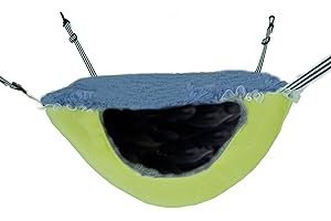 neolun Small Pet Cage Hammock,Ferret Hanging Bunkbed Hammocks Rat Warm Hideout with Pleated Lace Trimming(Light Yellow)