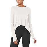 ODODOS Long Sleeve Tee for Women with Thumb Hole Athletic Gym Workout Crop Tops Yoga Shirts