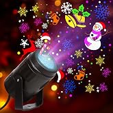 Christmas Projector Lights Outdoor Indoor,Christmas LED Lights Projector with Christmas Decorative Patterns for Indoor Outdoor Window, Ground, Roof, Wall, Holiday Projector for Xmas