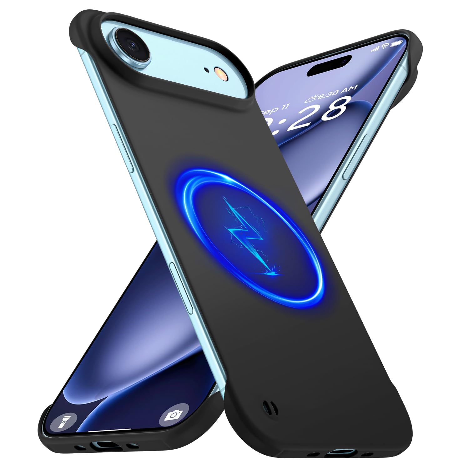 Photo 1 of GRECAZO Magnetic Slim Case Fit for iPhone Air Phone Case 6.5"(2025) Ultra-Thin Lightweight Durable Frameless Matte Hard for MagSafe Cover Case with Pull Ring Shockproof Non Slip Rope-Black
