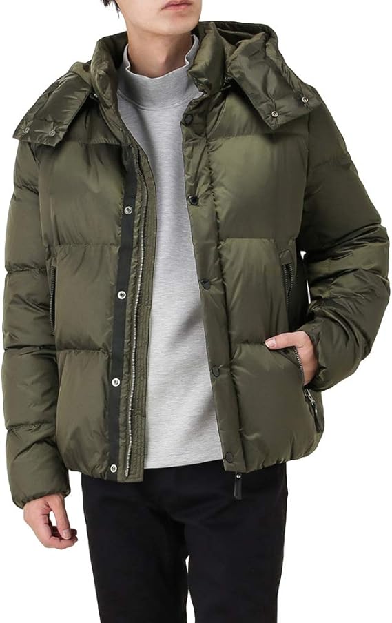 Amazon Mossimo モッシモ ダウンジャケット メンズ ダウン ジャケット アウター メタリックダウンジャケット フード ポケット 撥水 0540 1612 コート ジャケット 通販