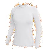 RIKUAOU Long Sleeve Thermal Shirts for Women, Fleece-Lined Undershirts Base Layer Tops for Running Workout Cold Weather