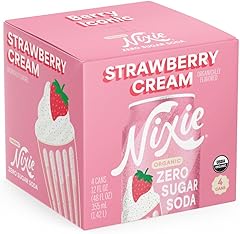 Nixie, Soda Zero Sugar Strawberry Cream Organic, 12 Fl Oz, 4 Pack
